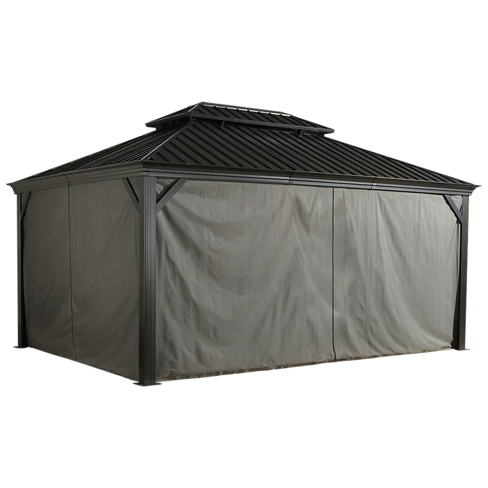 Curtains For Monaco, Messina, And Mykonos Gazebo, 12 Ft. X 14 Ft. Gray, Gazebo Not Included 1 Curtains For Monaco, Messina, And Mykonos Gazebo, 12 Ft. X 14 Ft. Gray, Gazebo Not Included