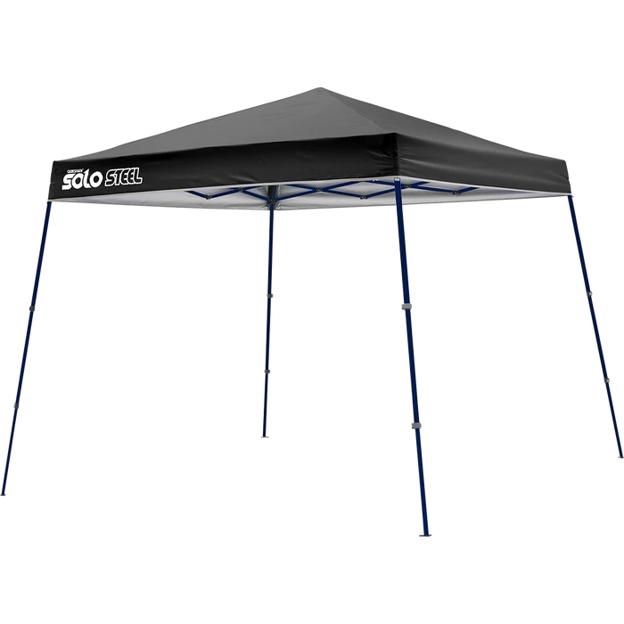 Solo Steel SOLO50 Slant Leg Pop-Up Canopy, 9 Ft. X 9 Ft. Black/Dark Blue Frame 1 Solo Steel SOLO50 Slant Leg Pop-Up Canopy, 9 Ft. X 9 Ft. Black/Dark Blue Frame