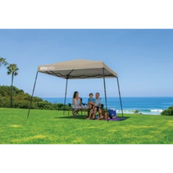Solo Steel SOLO72 Slant Leg Pop-Up Canopy, 11 Ft. X 11 Ft. Khaki -ShelterLogic || Arrow Shop 167541ds 2