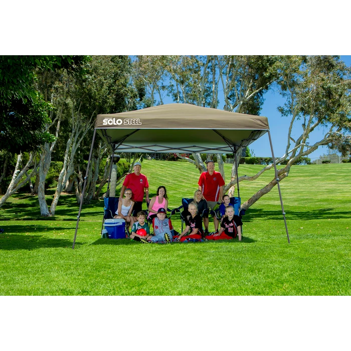 Solo Steel SOLO90 Slant Leg Pop-Up Canopy, 11 Ft. X 11 Ft. Khaki 3 Solo Steel SOLO90 Slant Leg Pop-Up Canopy, 11 Ft. X 11 Ft. Khaki - Image 3