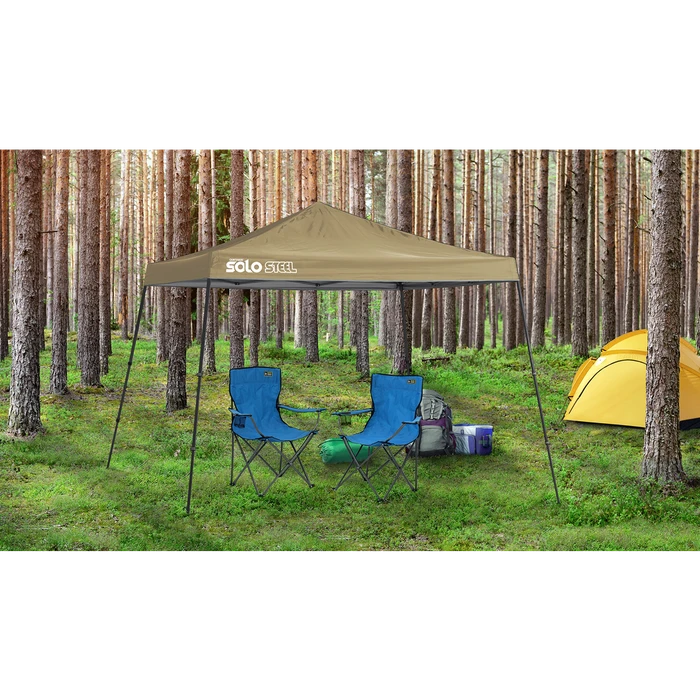 Solo Steel SOLO90 Slant Leg Pop-Up Canopy, 11 Ft. X 11 Ft. Khaki 4 Solo Steel SOLO90 Slant Leg Pop-Up Canopy, 11 Ft. X 11 Ft. Khaki - Image 4