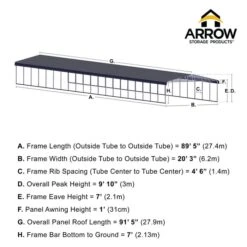 Arrow Carport, 20 Ft. X 91 Ft. X 7 Ft. Eggshell 11 Arrow Carport, 20 Ft. X 91 Ft. X 7 Ft. Eggshell -ShelterLogic || Arrow Shop 20x91 arrowcarport infographic pp 2000x2000 1119 1