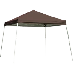 ShelterLogic HD Series Slant Leg Pop-Up Canopy, 12 Ft. X 12 Ft. Chocolate Brown