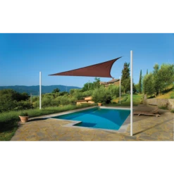 ShelterLogic Shade Sail Triangle, 12 Ft. X 12 Ft. X Heavyweight Terracotta -ShelterLogic || Arrow Shop 25670 2