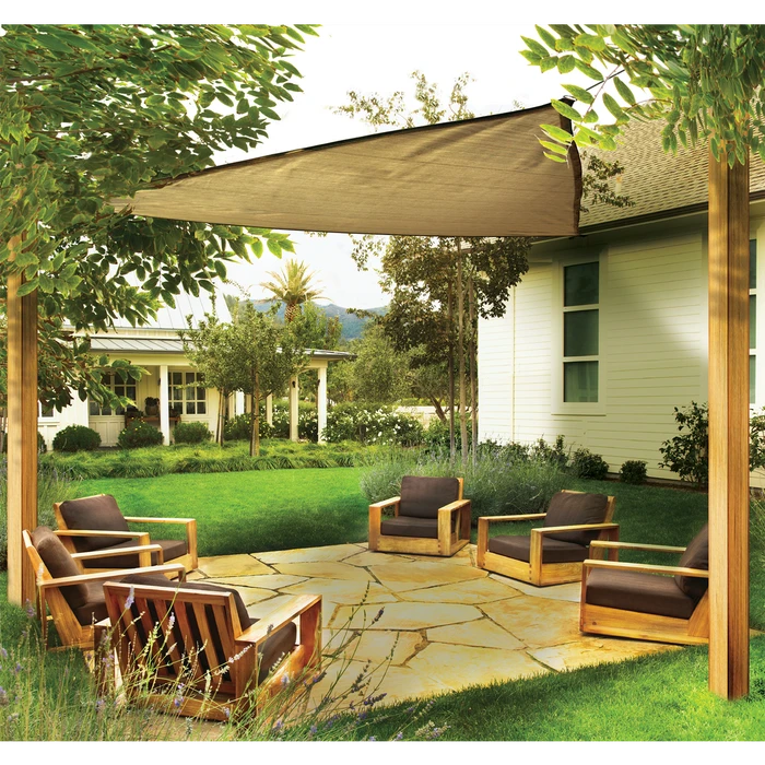 ShelterLogic Shade Sail Triangle, 12 Ft. X 12 Ft. X Heavyweight Sand 2 ShelterLogic Shade Sail Triangle, 12 Ft. X 12 Ft. X Heavyweight Sand - Image 2