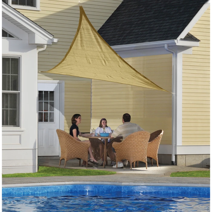 ShelterLogic Shade Sail Triangle, 16 Ft. X 16 Ft. X Heavyweight Sand 3 ShelterLogic Shade Sail Triangle, 16 Ft. X 16 Ft. X Heavyweight Sand - Image 3