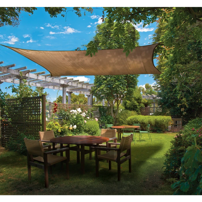 ShelterLogic Shade Sail Square, 12 Ft. X 12 Ft. X Heavyweight Sand 3 ShelterLogic Shade Sail Square, 12 Ft. X 12 Ft. X Heavyweight Sand - Image 3