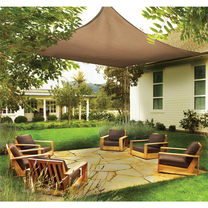 ShelterLogic Shade Sail Square, 12 Ft. X 12 Ft. X Heavyweight Sand 4 ShelterLogic Shade Sail Square, 12 Ft. X 12 Ft. X Heavyweight Sand - Image 4