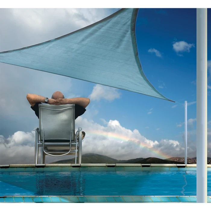 ShelterLogic Shade Sail Triangle, 12 Ft. X 12 Ft. X Heavyweight Sea Blue 3 ShelterLogic Shade Sail Triangle, 12 Ft. X 12 Ft. X Heavyweight Sea Blue - Image 3