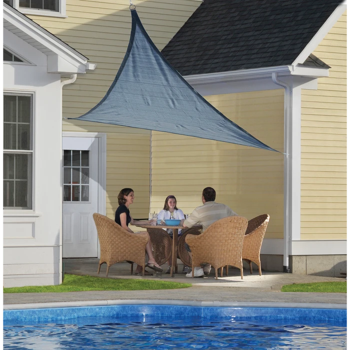 ShelterLogic Shade Sail Triangle, 16 Ft. X 16 Ft. X Heavyweight Sea Blue 2 ShelterLogic Shade Sail Triangle, 16 Ft. X 16 Ft. X Heavyweight Sea Blue - Image 2