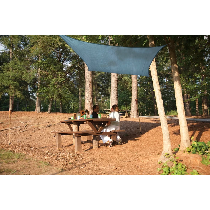 ShelterLogic Shade Sail Square, 12 Ft. X 12 Ft. X Heavyweight Sea Blue 2 ShelterLogic Shade Sail Square, 12 Ft. X 12 Ft. X Heavyweight Sea Blue - Image 2