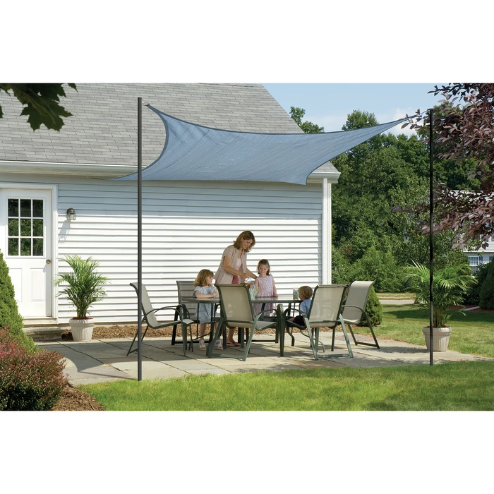 ShelterLogic Shade Sail Square, 12 Ft. X 12 Ft. X Heavyweight Sea Blue 4 ShelterLogic Shade Sail Square, 12 Ft. X 12 Ft. X Heavyweight Sea Blue - Image 4