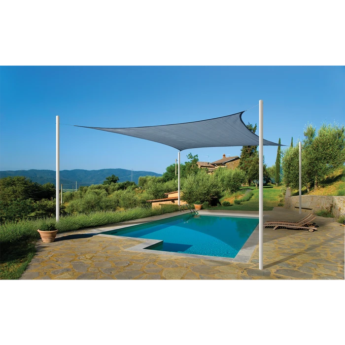 ShelterLogic Shade Sail Square, 12 Ft. X 12 Ft. X Heavyweight Sea Blue 6 ShelterLogic Shade Sail Square, 12 Ft. X 12 Ft. X Heavyweight Sea Blue - Image 6