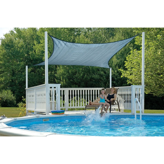 ShelterLogic Shade Sail Square, 12 Ft. X 12 Ft. X Heavyweight Sea Blue 8 ShelterLogic Shade Sail Square, 12 Ft. X 12 Ft. X Heavyweight Sea Blue - Image 8