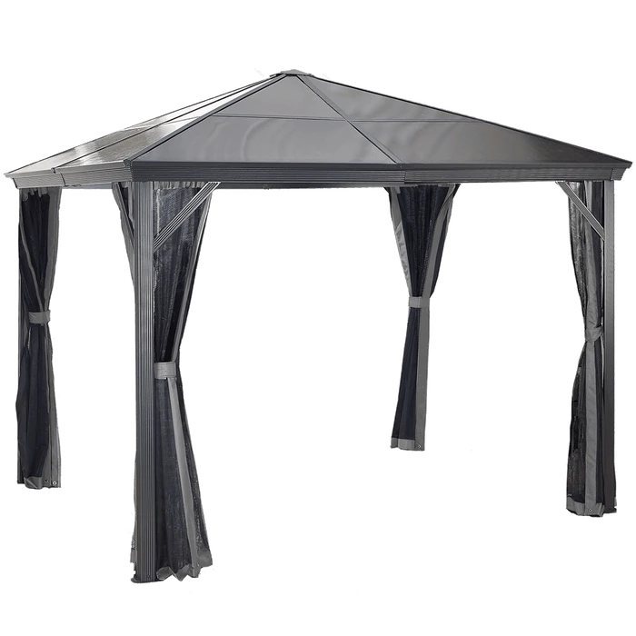 Verona Hardtop Gazebo, 10 Ft. X 10 Ft. Dark Gray 1 Verona Hardtop Gazebo, 10 Ft. X 10 Ft. Dark Gray