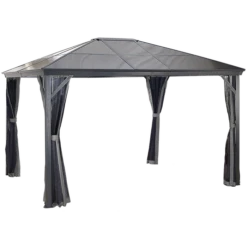 Verona Hardtop Gazebo, 10 Ft. X 12 Ft. Dark Gray