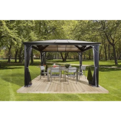 Verona Hardtop Gazebo, 10 Ft. X 12 Ft. Dark Gray -ShelterLogic || Arrow Shop 312 8162868 4