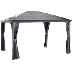 Verona Hardtop Gazebo, 10 Ft. X 14 Ft. Dark Gray
