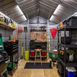 Arrow Select Steel Storage Shed, 10x8, Blue Grey -ShelterLogic || Arrow Shop 3 photoshoot arrowsheds 0822 2