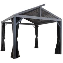 South Beach II Hardtop Gazebo, 12 Ft. X 12 Ft. Light Gray