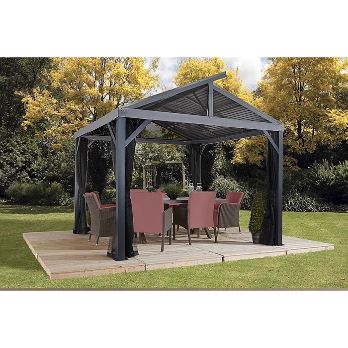 South Beach II Hardtop Gazebo, 12 Ft. X 12 Ft. Light Gray 2 South Beach II Hardtop Gazebo, 12 Ft. X 12 Ft. Light Gray - Image 2