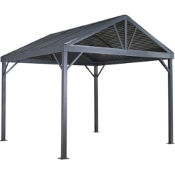 Sanibel I Hardtop Gazebo, 8 Ft. X 8 Ft. Light Gray