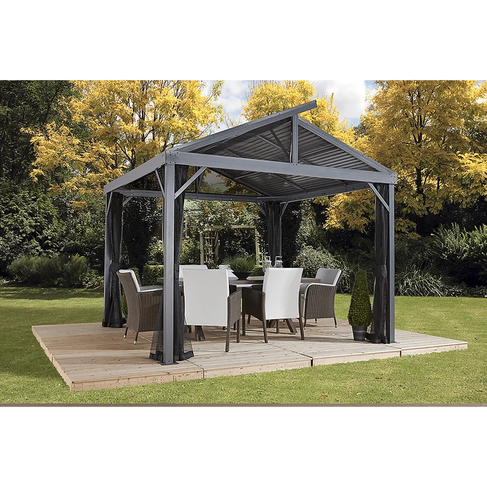 Sanibel II Hardtop Gazebo, 10 Ft. X 10 Ft. Light Gray 2 Sanibel II Hardtop Gazebo, 10 Ft. X 10 Ft. Light Gray - Image 2