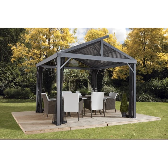 Sanibel II Hardtop Gazebo, 8 Ft. X 8 Ft. Light Gray 2 Sanibel II Hardtop Gazebo, 8 Ft. X 8 Ft. Light Gray - Image 2