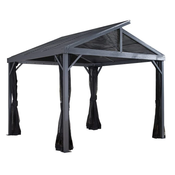 Sanibel II Hardtop Gazebo, 8 Ft. X 8 Ft. Light Gray 1 Sanibel II Hardtop Gazebo, 8 Ft. X 8 Ft. Light Gray