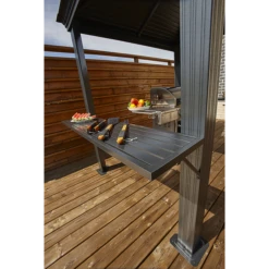 BBQ Mykonos Hardtop Grill Gazebo, 5 Ft. X 8 Ft. Light Gray -ShelterLogic || Arrow Shop 500 8162882 3