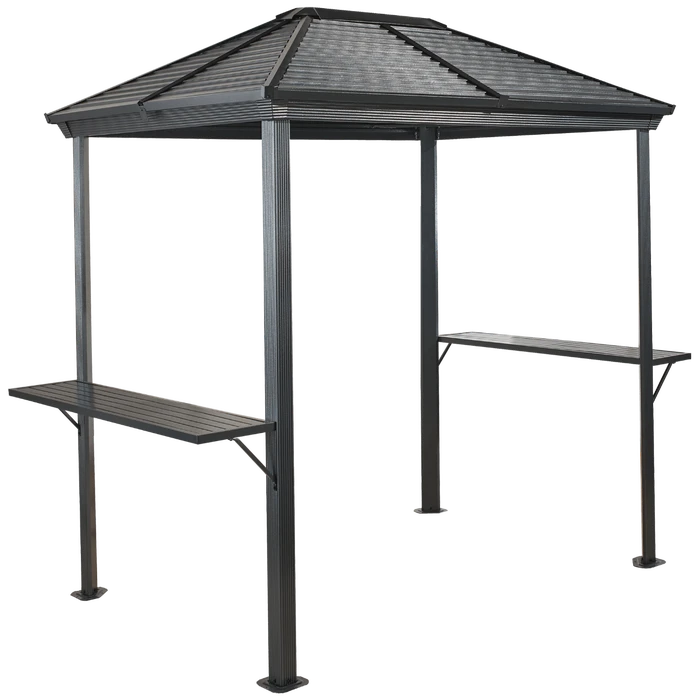 BBQ Ventura Hardtop Grill Gazebo, 5 Ft. X 8 Ft. Light Gray 1 BBQ Ventura Hardtop Grill Gazebo, 5 Ft. X 8 Ft. Light Gray