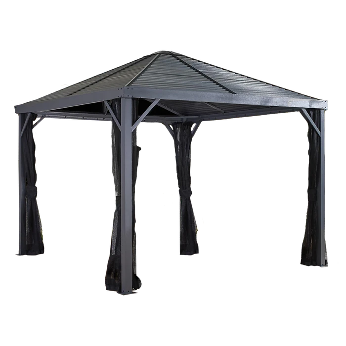 Sanibel Hardtop Gazebo, 8 Ft. X 8 Ft. Light Gray 1 Sanibel Hardtop Gazebo, 8 Ft. X 8 Ft. Light Gray