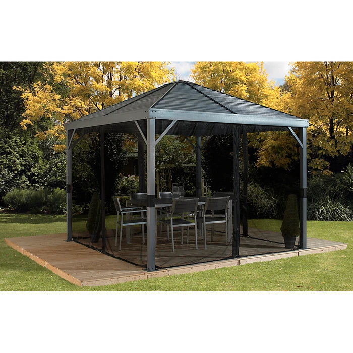 Sanibel Hardtop Gazebo, 8 Ft. X 8 Ft. Light Gray 3 Sanibel Hardtop Gazebo, 8 Ft. X 8 Ft. Light Gray - Image 3