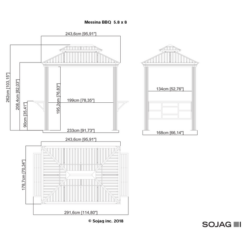 BBQ Messina Hardtop Grill Gazebo, 6 Ft. X 8 Ft. Charcoal -ShelterLogic || Arrow Shop 500 9162875 3