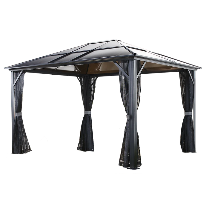 Meridien Hardtop Gazebo, 10 Ft. X 10 Ft. Dark Gray 1 Meridien Hardtop Gazebo, 10 Ft. X 10 Ft. Dark Gray