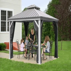 Sojag Monaco Champagne 10 Ft. X 10 Ft. Gazebo -ShelterLogic || Arrow Shop 500 9164053 monaco 10x10 image 01