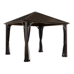 Dakota Hardtop Gazebo, 8 Ft. X 8 Ft. Dark Brown