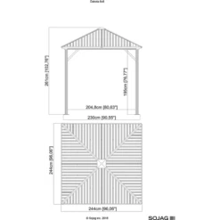 Dakota Hardtop Gazebo, 8 Ft. X 8 Ft. Dark Brown 11 Dakota Hardtop Gazebo, 8 Ft. X 8 Ft. Dark Brown -ShelterLogic || Arrow Shop 500 9164992 5