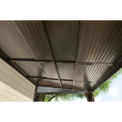 Francfort Wall-Mounted Hardtop Gazebo, 10 Ft. X 12 Ft. Dark Brown 9 Francfort Wall-Mounted Hardtop Gazebo, 10 Ft. X 12 Ft. Dark Brown -ShelterLogic || Arrow Shop 500 9165241 3