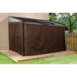 Francfort Wall-Mounted Hardtop Gazebo, 10 Ft. X 12 Ft. Dark Brown 10 Francfort Wall-Mounted Hardtop Gazebo, 10 Ft. X 12 Ft. Dark Brown -ShelterLogic || Arrow Shop 500 9165241 4