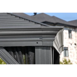 Mykonos II Double Roof Hardtop Gazebo, 12 Ft. X 14 Ft. Dark Gray 14 Mykonos II Double Roof Hardtop Gazebo, 12 Ft. X 14 Ft. Dark Gray -ShelterLogic || Arrow Shop 500 9165357 4