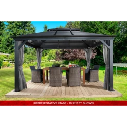Mykonos II Double Roof Hardtop Gazebo, 12 Ft. X 14 Ft. Dark Gray 17 Mykonos II Double Roof Hardtop Gazebo, 12 Ft. X 14 Ft. Dark Gray -ShelterLogic || Arrow Shop 500 9165357 7