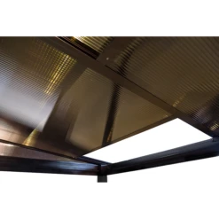 Sutton Wall-Mounted Hardtop Gazebo, 10 Ft. X 12 Ft. Dark Brown 6 Sutton Wall-Mounted Hardtop Gazebo, 10 Ft. X 12 Ft. Dark Brown -ShelterLogic || Arrow Shop 500 9165371 2