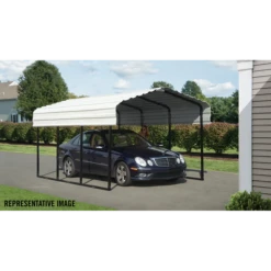 Arrow Carport, 10 Ft. X 33 Ft. X 7 Ft. Eggshell -ShelterLogic || Arrow Shop CPH103307 3