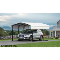 Arrow Carport, 10 Ft. X 56 Ft. X 7 Ft. Eggshell 19 Arrow Carport, 10 Ft. X 56 Ft. X 7 Ft. Eggshell -ShelterLogic || Arrow Shop CPH105607 1
