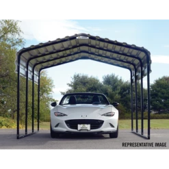 Arrow Carport, 10 Ft. X 69 Ft. X 7 Ft. Eggshell -ShelterLogic || Arrow Shop CPH106907 4