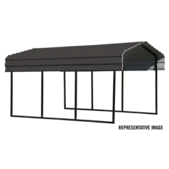 Arrow Carport, 10 Ft. X 69 Ft. X 7 Ft. Charcoal