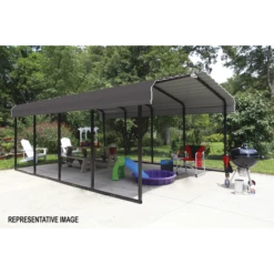 Arrow Carport, 12 Ft. X 33 Ft. X 7 Ft. Charcoal 19 Arrow Carport, 12 Ft. X 33 Ft. X 7 Ft. Charcoal -ShelterLogic || Arrow Shop CPHC123307 4