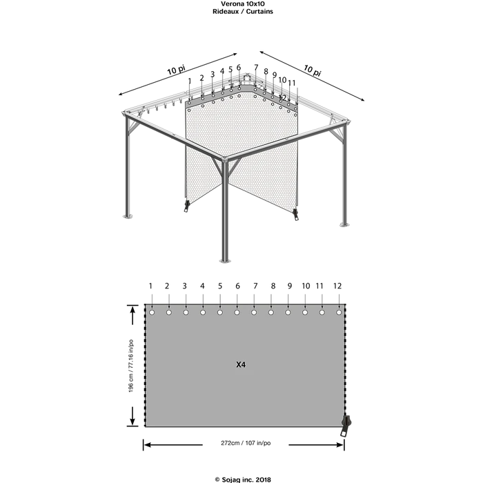 Curtains For Verona Gazebo (Gazebo Not Included) 3 Curtains For Verona Gazebo (Gazebo Not Included) - Image 3