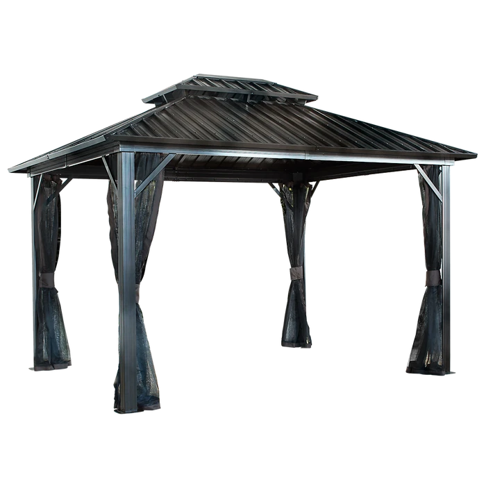 Genova II Double Roof Hardtop Gazebo 1 Genova II Double Roof Hardtop Gazebo